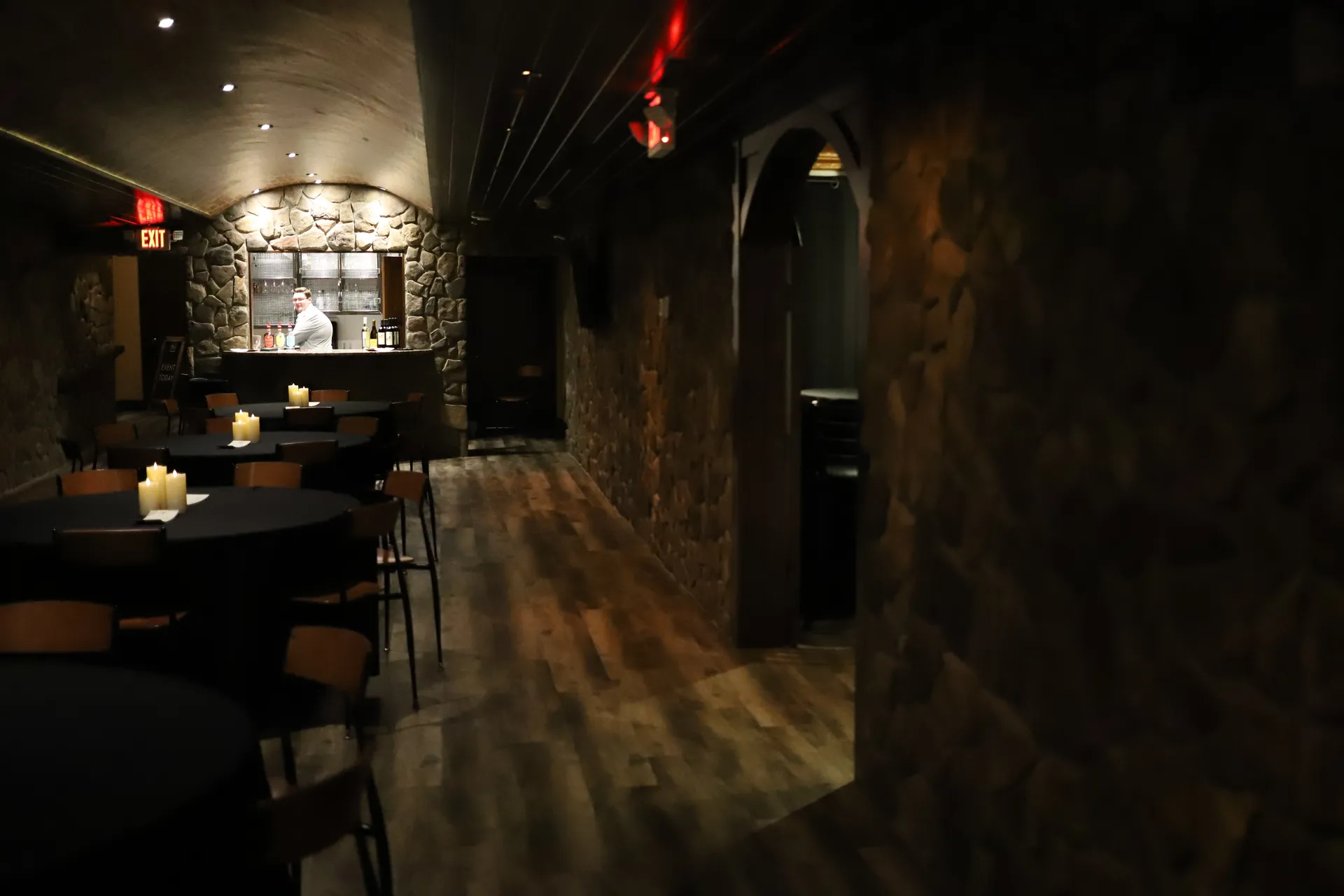 Bella Vino bar area with bartender